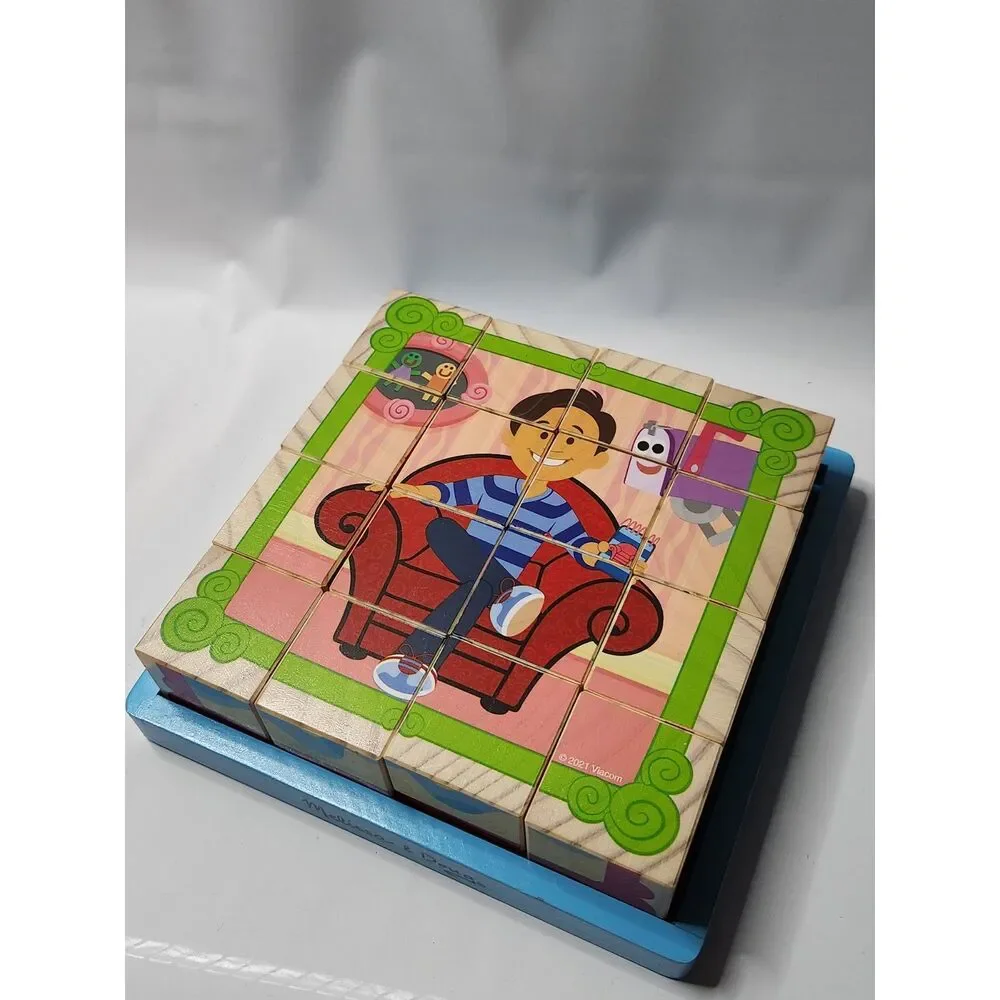 Melissa & Doug Blue’s Clues Wooden Cube Puzzle – 16 Cubes – 6 Scenes